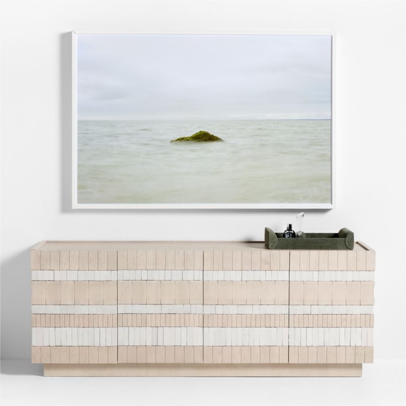 Beachcomber 80" Natural Oak Wood and White Tile Media Console by Brigette Romanek - Image 3