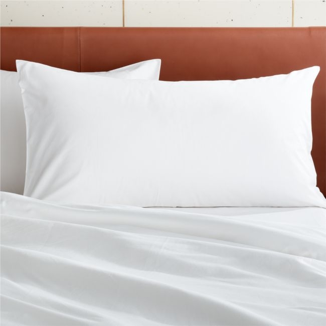 Organic Cotton Sateen 520 Thread Count White King Pillow Shams Set of 2 - Image 0