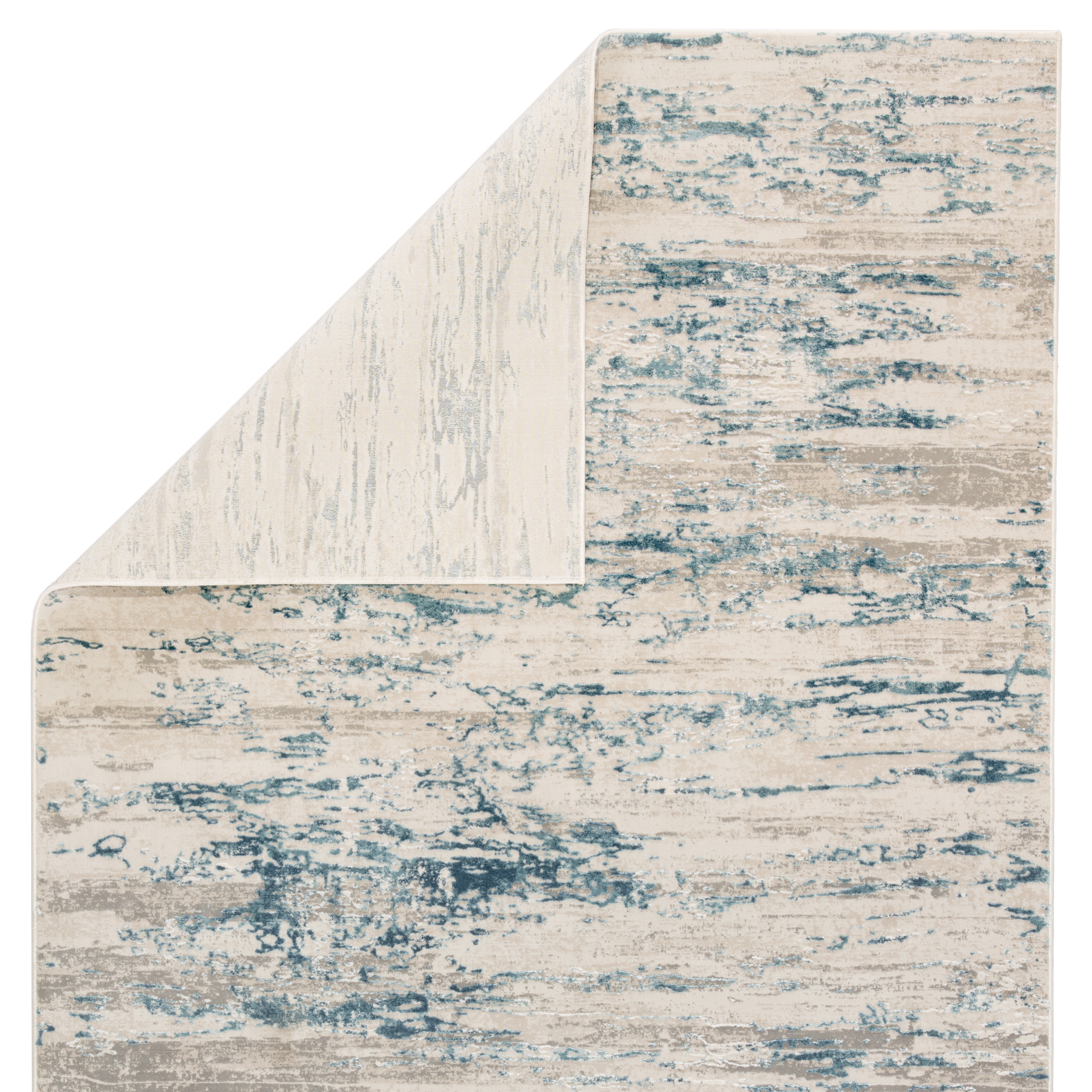 Celil Abstract Ivory/ Blue Area Rug (5X7'6") - Image 2