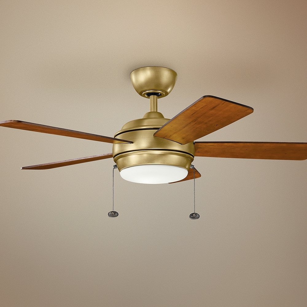 42" Kichler Starkk Natural Brass LED Ceiling Fan - Style # 59R36 - Image 0