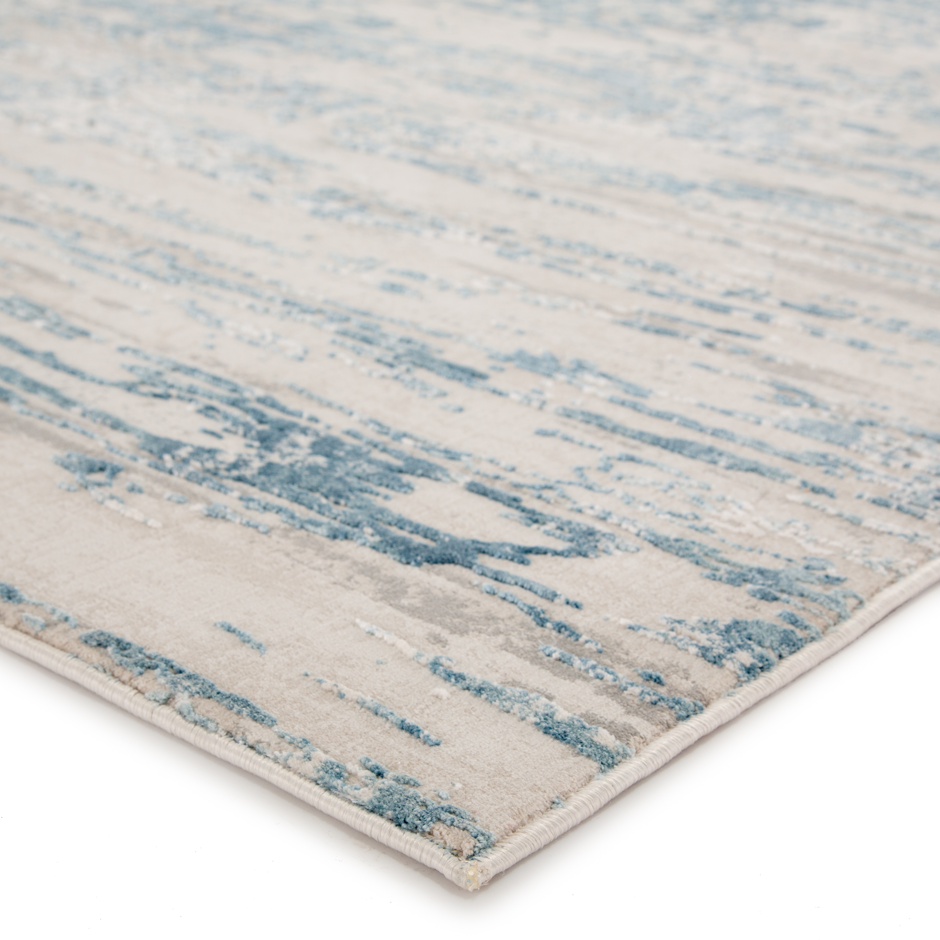 Celil Abstract Ivory/ Blue Area Rug (5X7'6") - Image 1