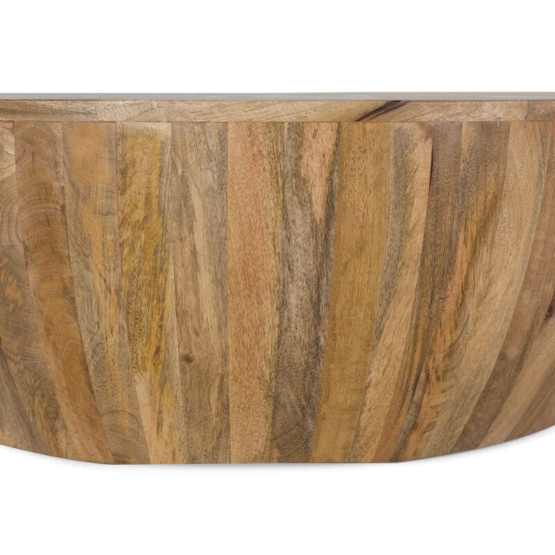Natural Vivienne Solid Wood Drum Coffee Table - Image 3