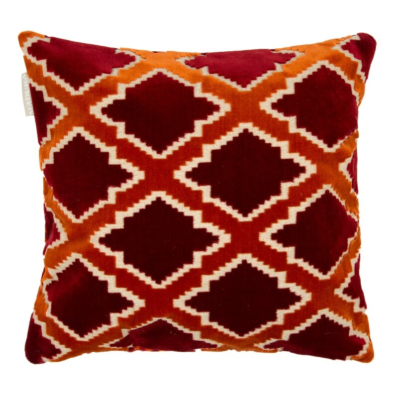 Madura Rambagh Throw Pillow Cover Color: Burgundy - Image 0