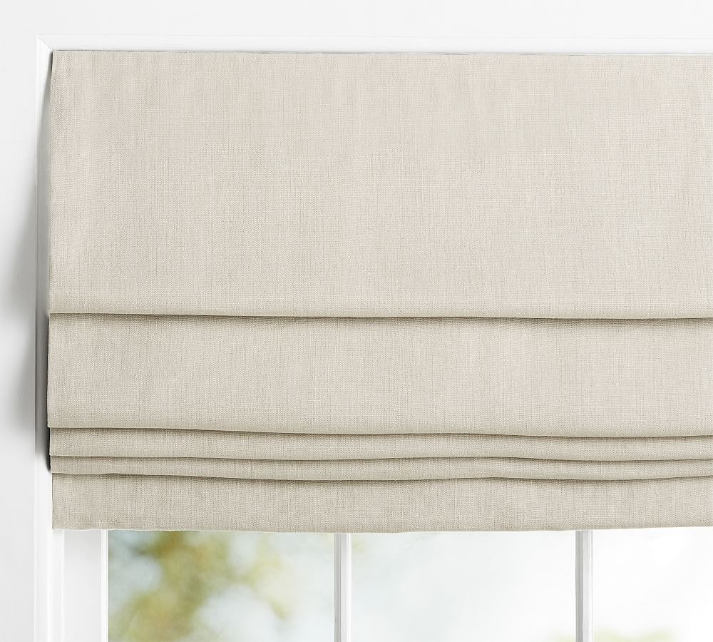 Custom Belgian Linen Shade Made with Libeco(TM) Linen, 32 x 66", Natural - Image 0