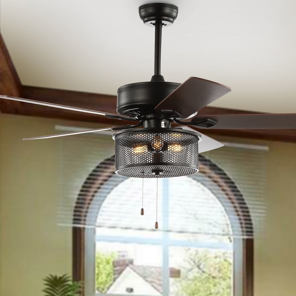 Fredrik 3Lt 52" Ceiling Fan - Black - Safavieh - Image 1