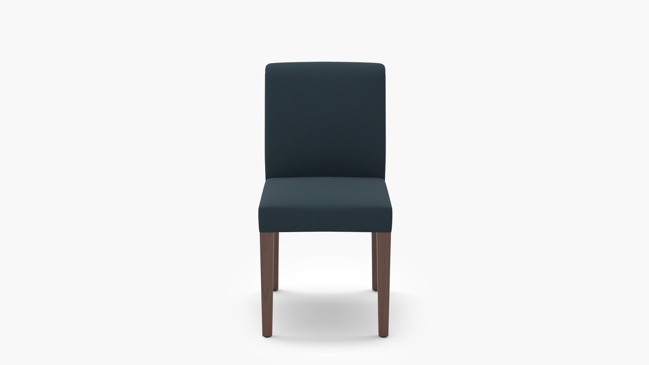 Signature Dining Chair, Navy Everyday Linen, Walnut Square Tapered Leg - Image 0