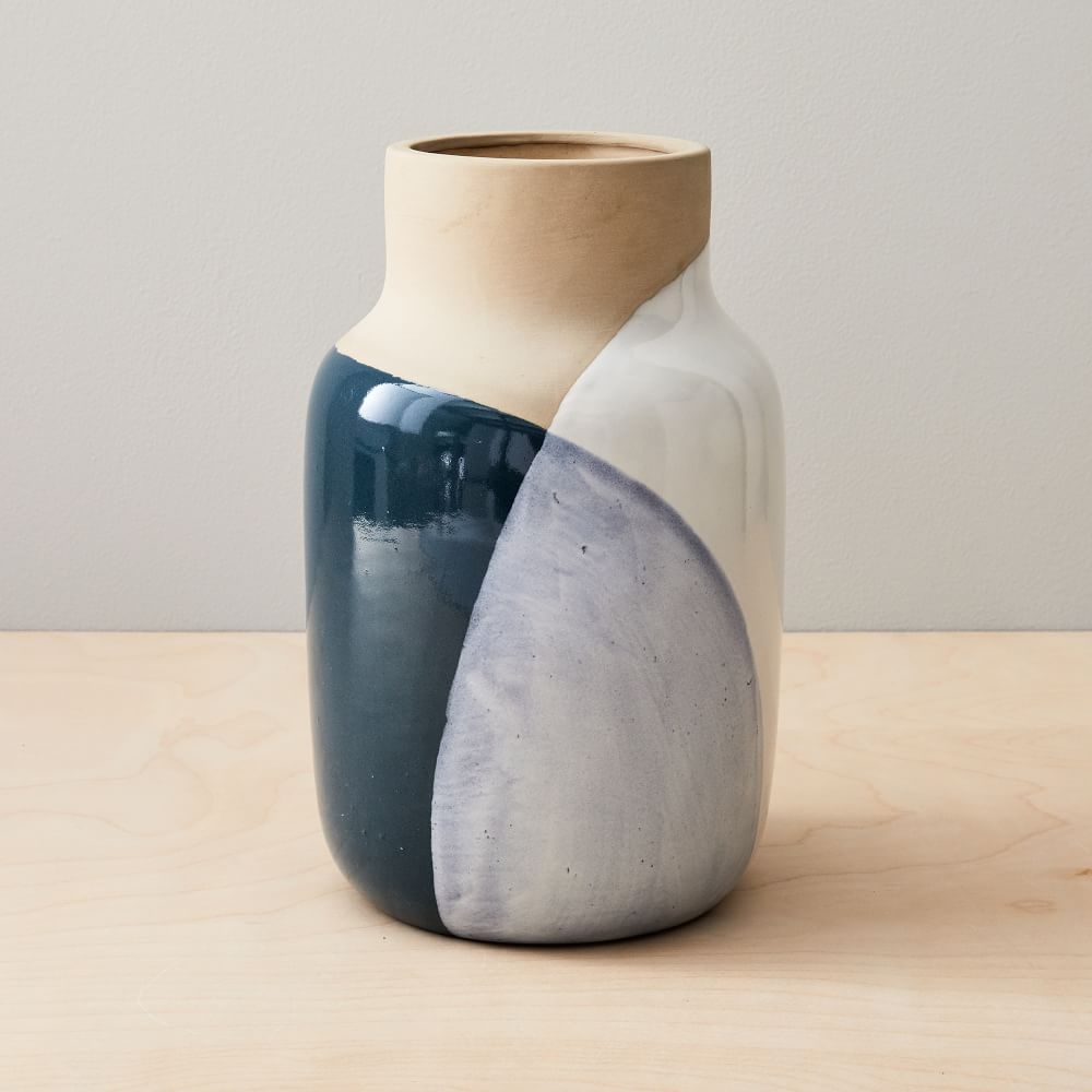 Barro Vase, Large, Natural & Blue - Image 0