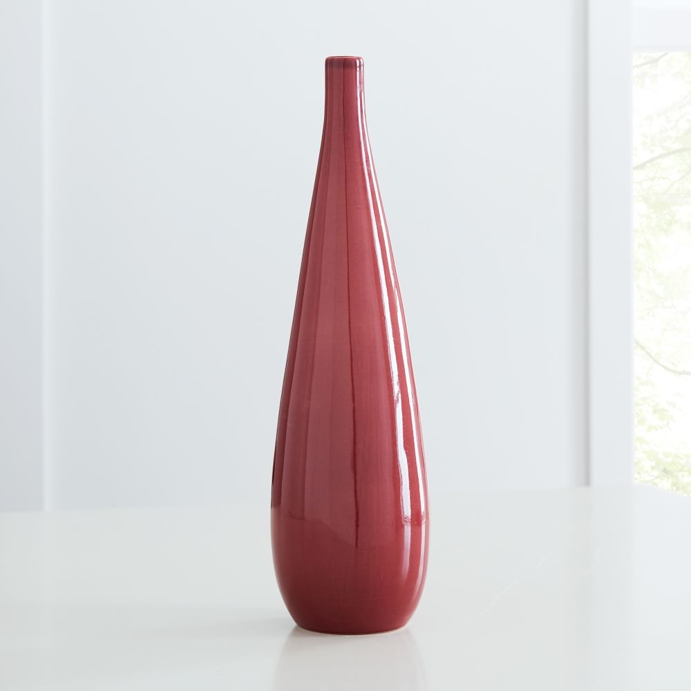 Bright Ceramicist Vase, Tall Teardrop, Currant - Image 0