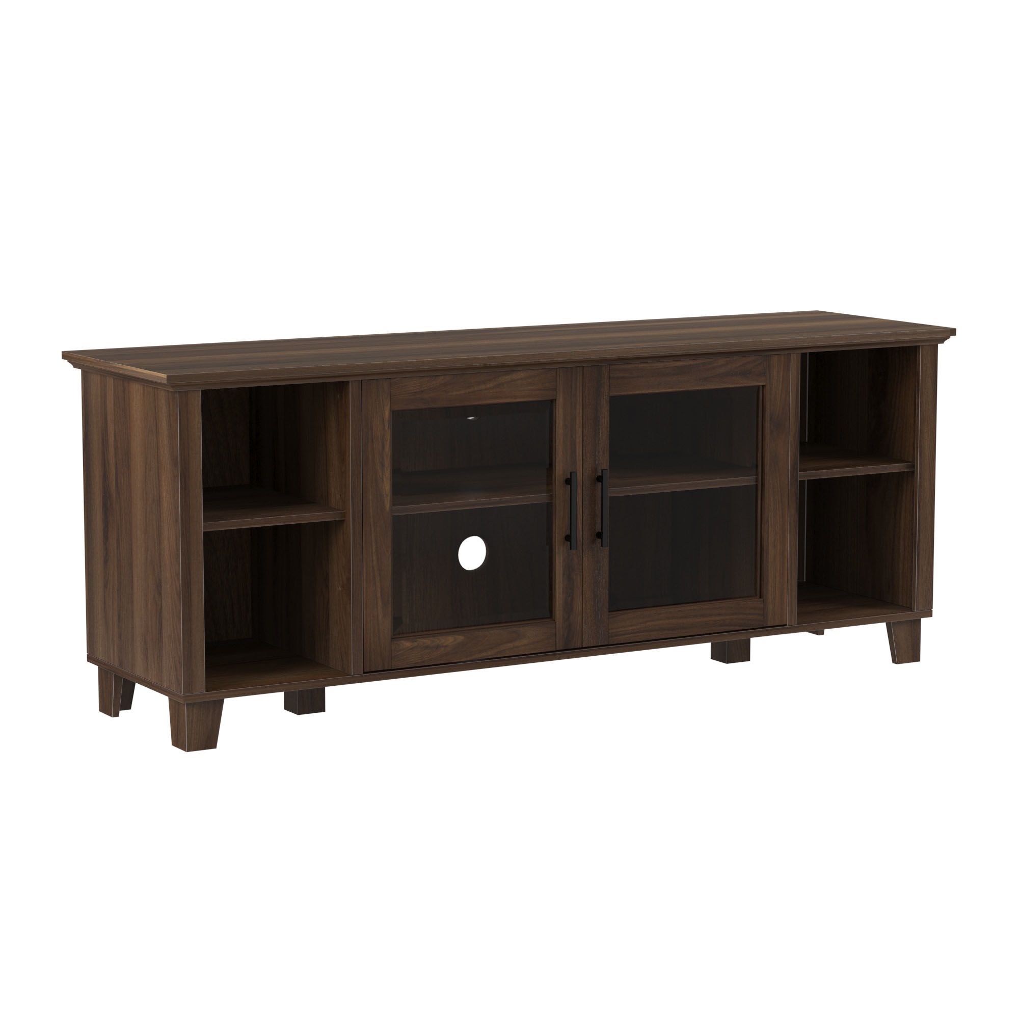 Columbus 58" TV Stand with Middle Doors - Dark Walnut - Image 0