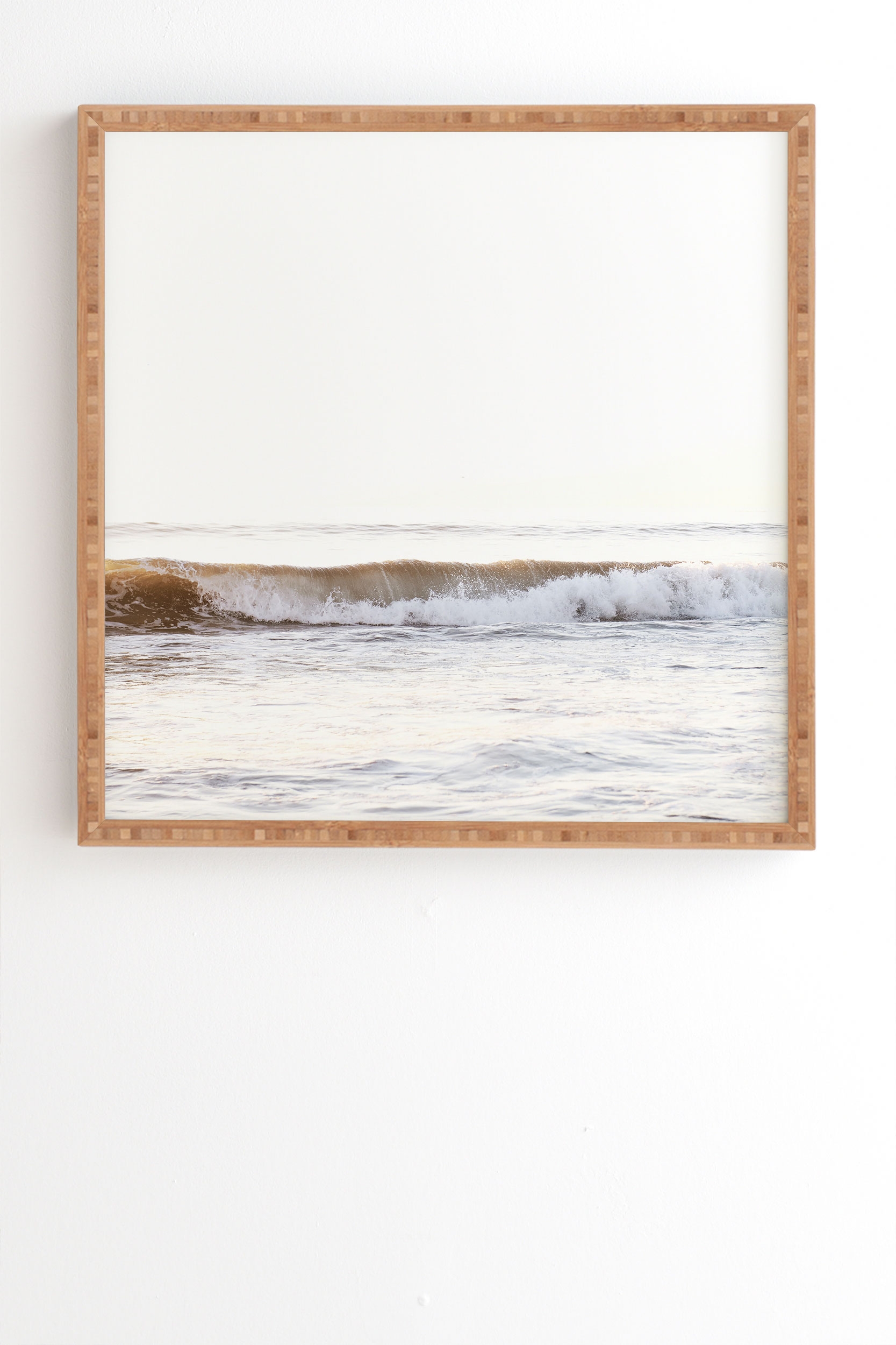 Minimalist Wave by Bree Madden - Framed Wall Art Bamboo 30" x 30" - Image 0