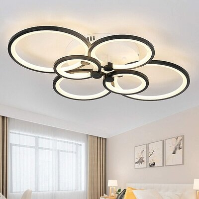 6-Heads Acrylic Modern LED Ceiling Light Indoor Flush Mount With Remote Control - Image 0