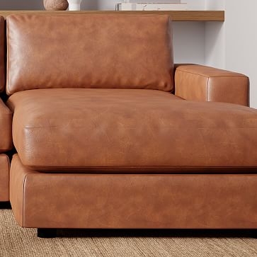 Urban 106" Left 2-Piece Chaise Sectional, Saddle Leather, Nut, Poly-Fill - Image 2