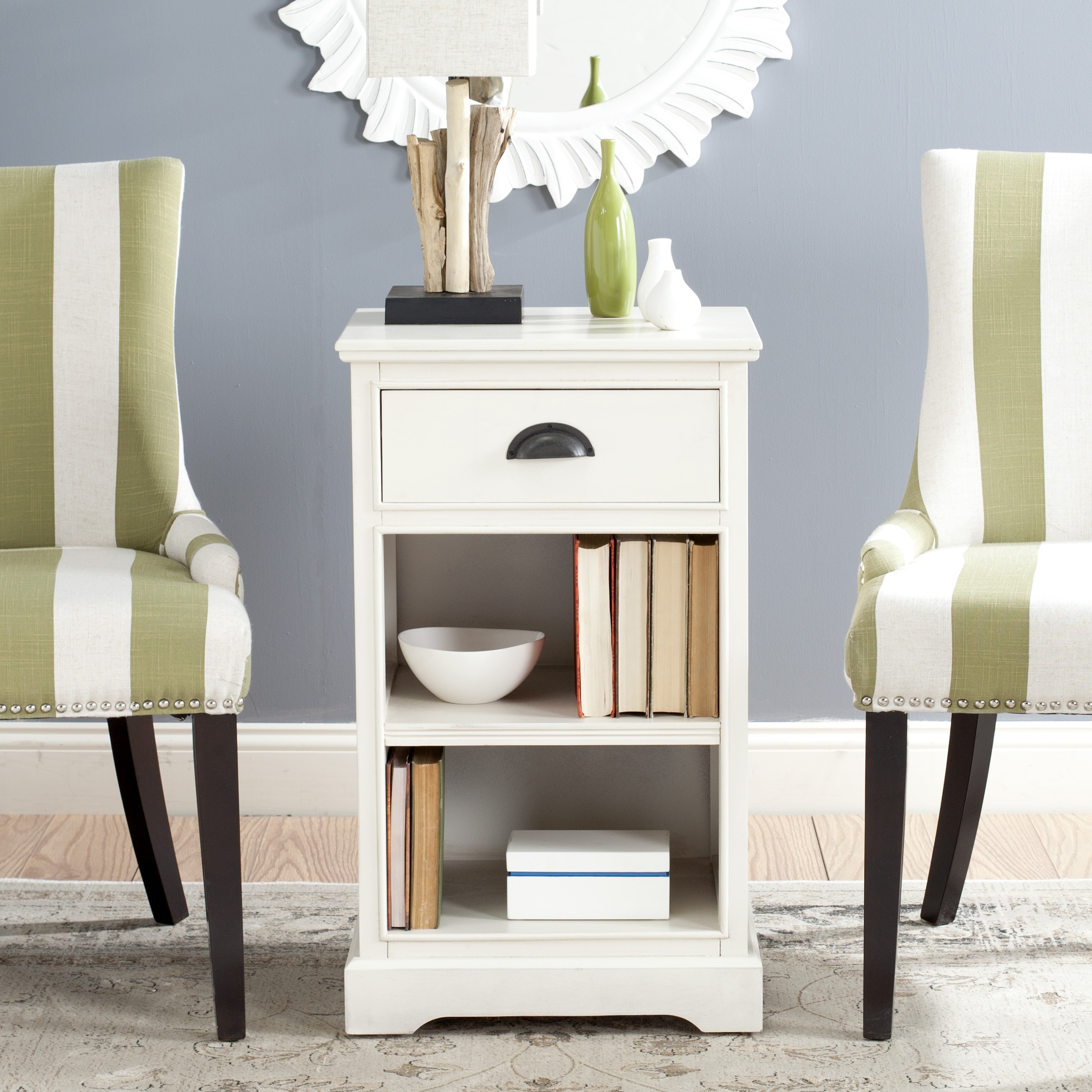 Griffin One Drawer Side Table - White - Arlo Home - Image 1