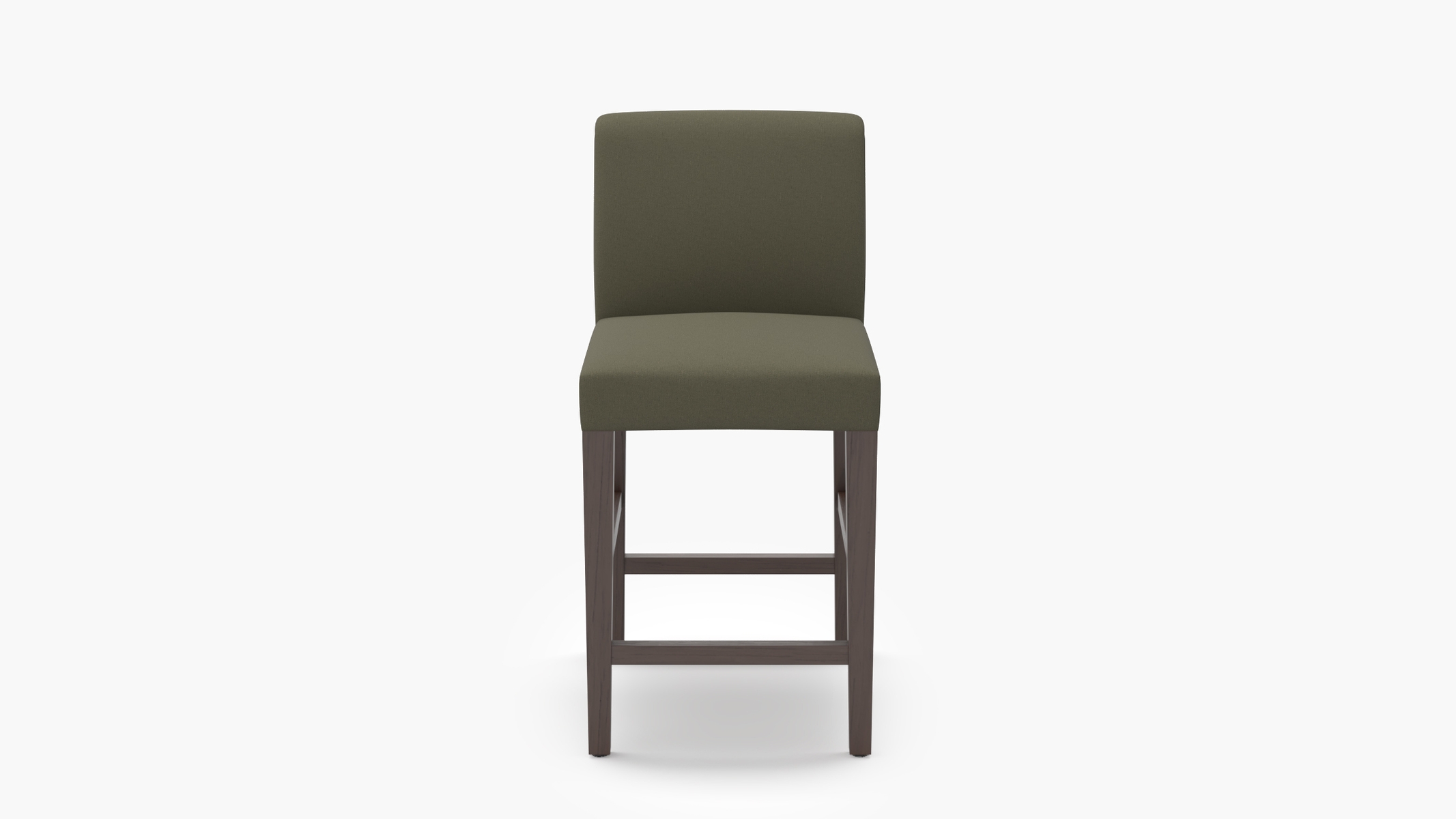 Signature Dining Counter Stool, Olive Everyday Linen, Espresso Square Tapered Leg - Image 0
