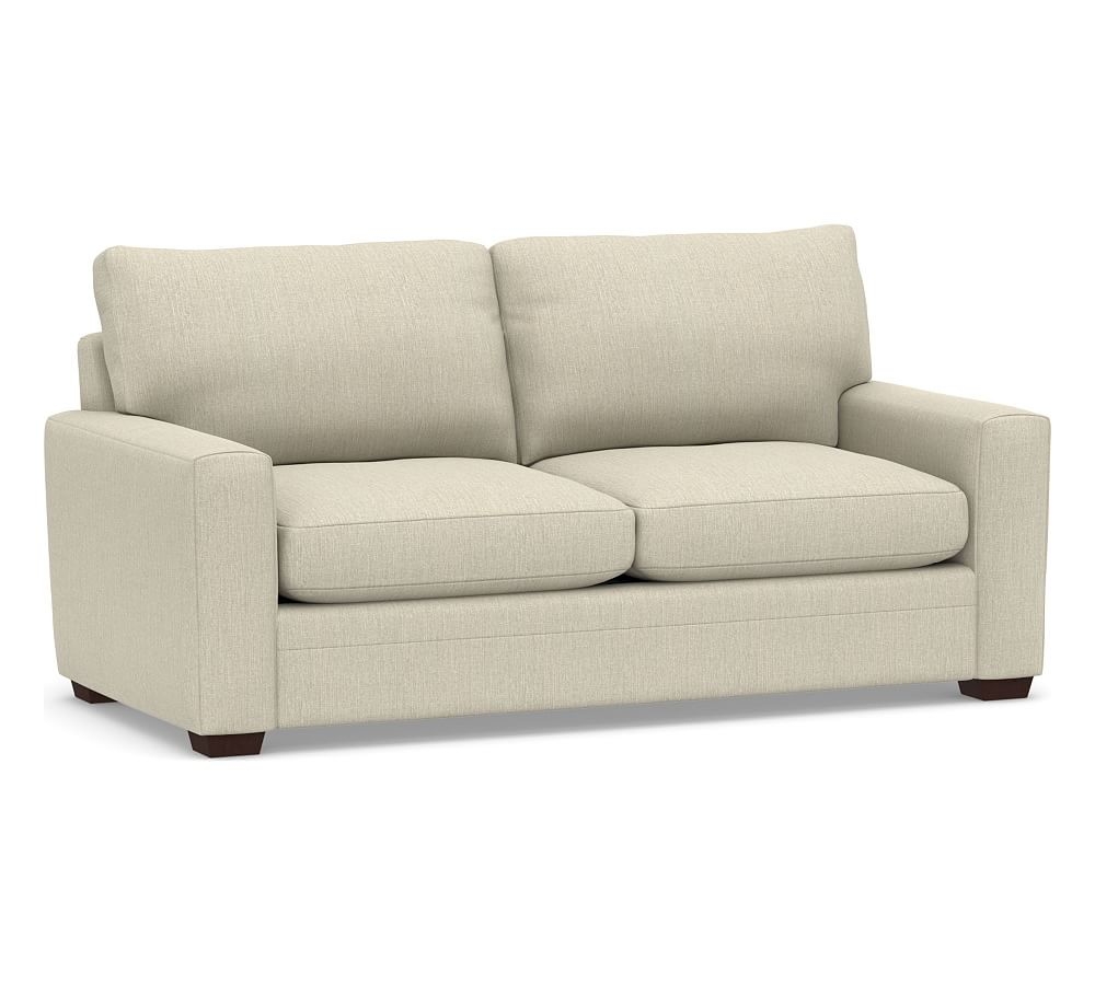 Pearce Modern Square Arm Upholstered Grand Sofa 84", Down Blend Wrapped Cushions, Chenille Basketweave Oatmeal - Image 0