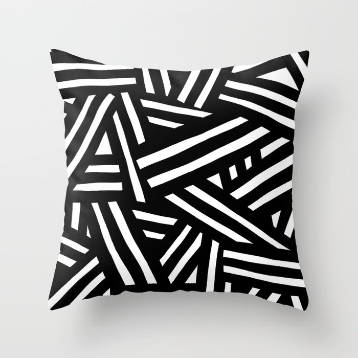 Monochrome 01 Throw Pillow by The Old Art Studio - Cover (24" x 24") With Pillow Insert - Indoor Pillow - Image 0