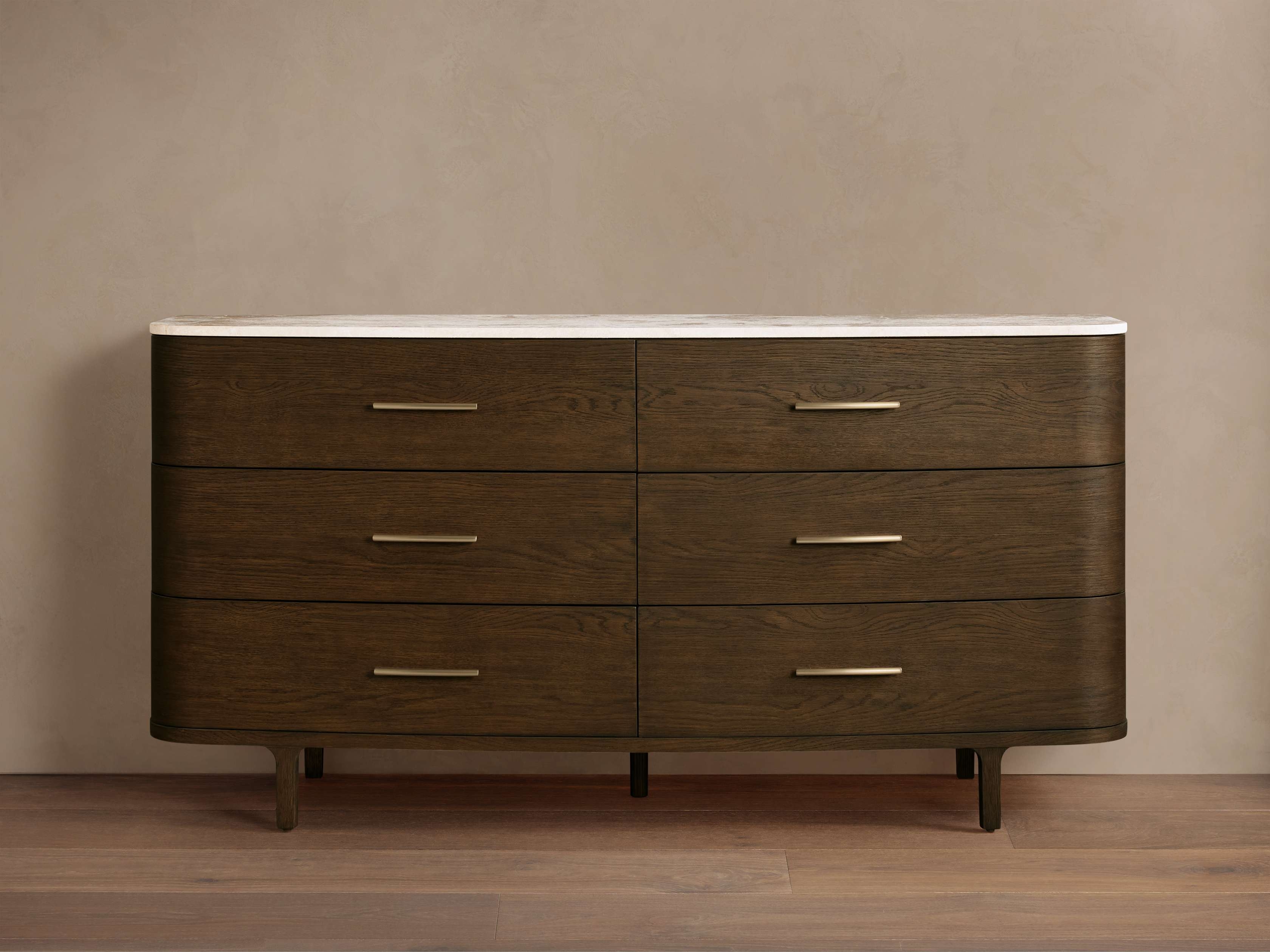 Danny Six-Drawer Dresser in Stone Natural  Royal Cream/Mocha - Image 0