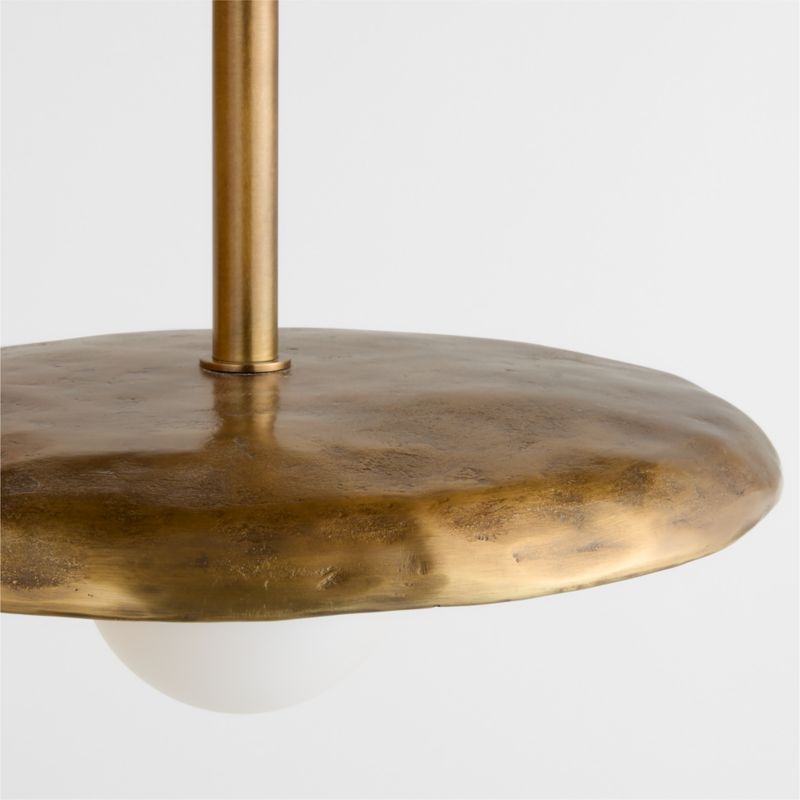 Lilypad Metal and Glass Three Light Chandelier by Brigette Romanek 49.5" - Image 4