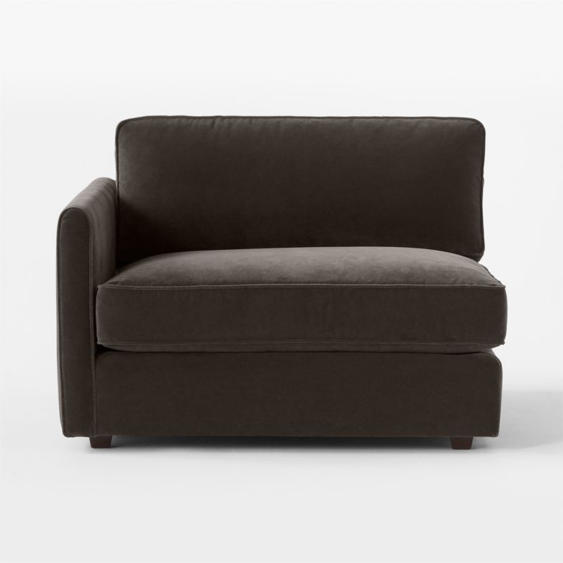 Malea Charcoal Grey Performance Fabric Left-Arm Chair - Image 1