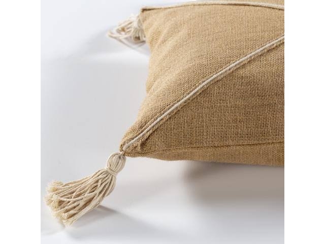 London Lumbar Pillow, 22" x 14", Camel, with Polyester Insert - Image 1