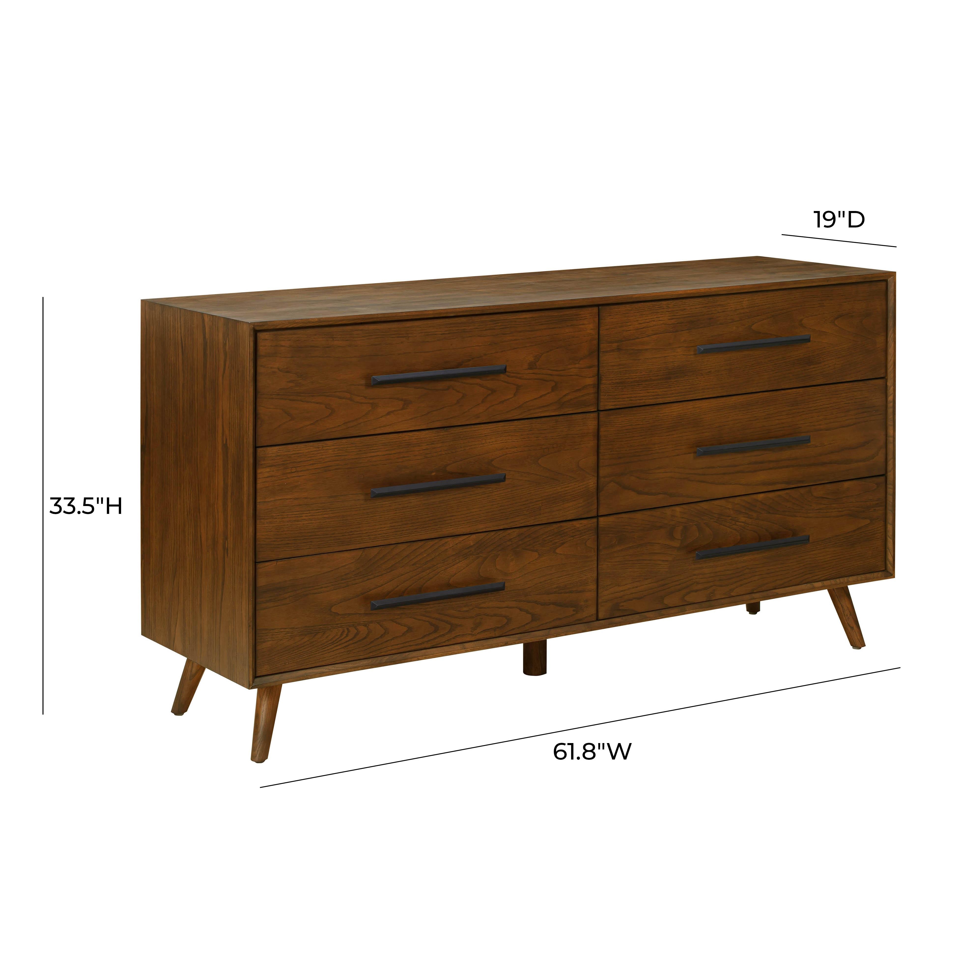 Emery Pecan 6 Drawer Dresser - Image 8