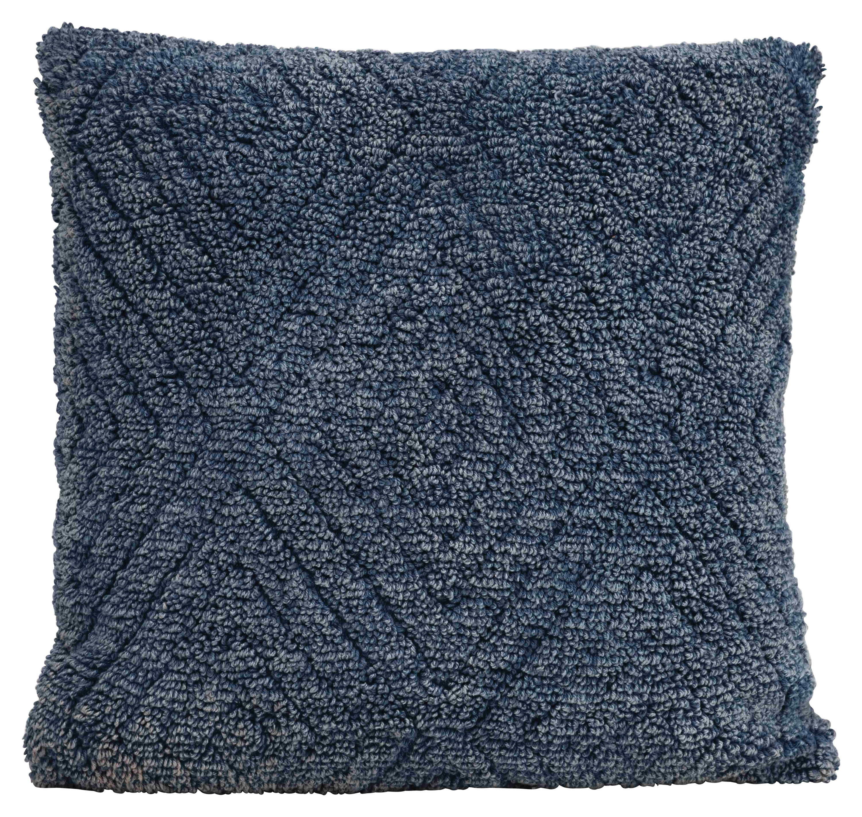 Square Cotton Blend Knit Pillow with Diamond Pattern - Image 0