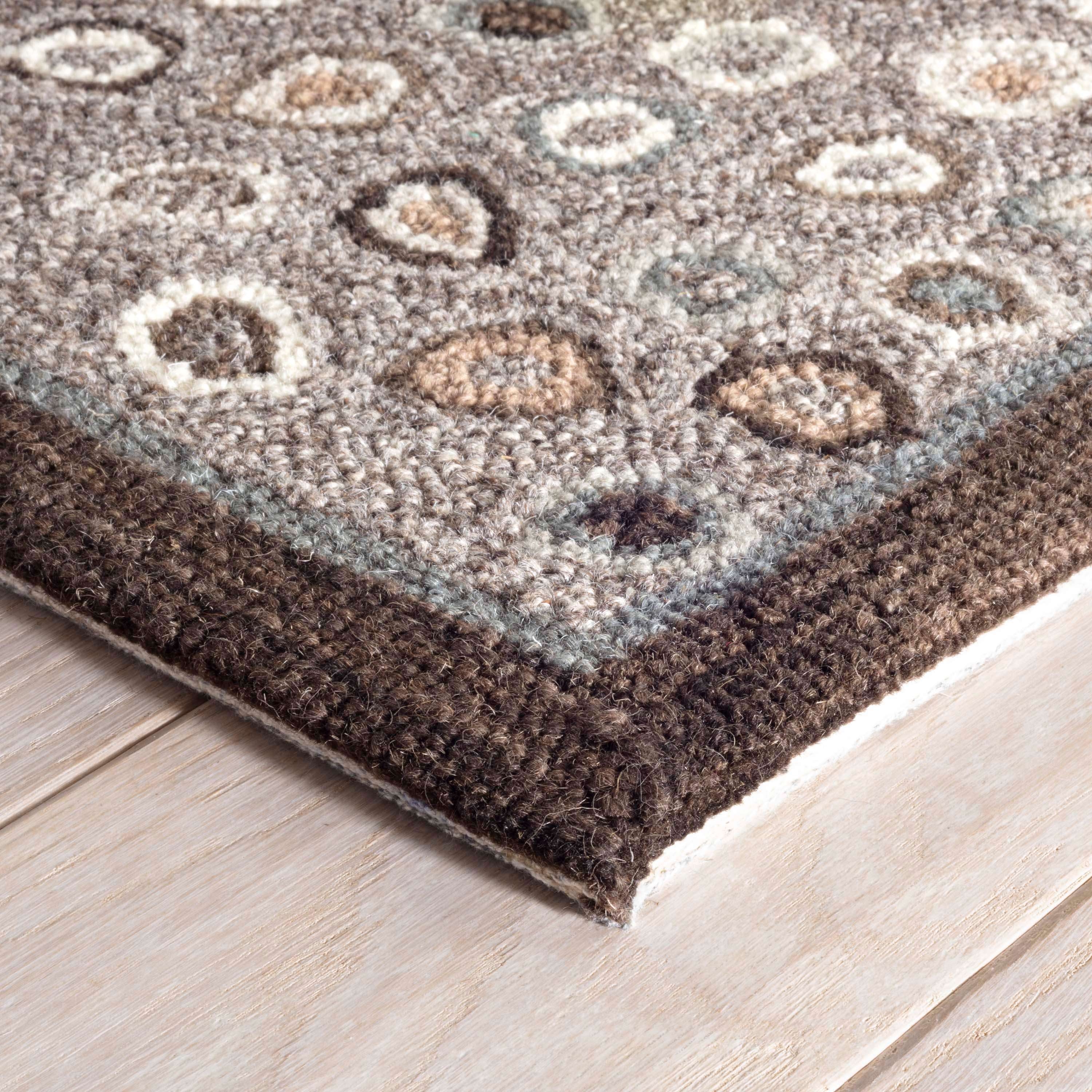 Cat's Paw Grey Hand Micro Hooked Wool Rug - Image 3