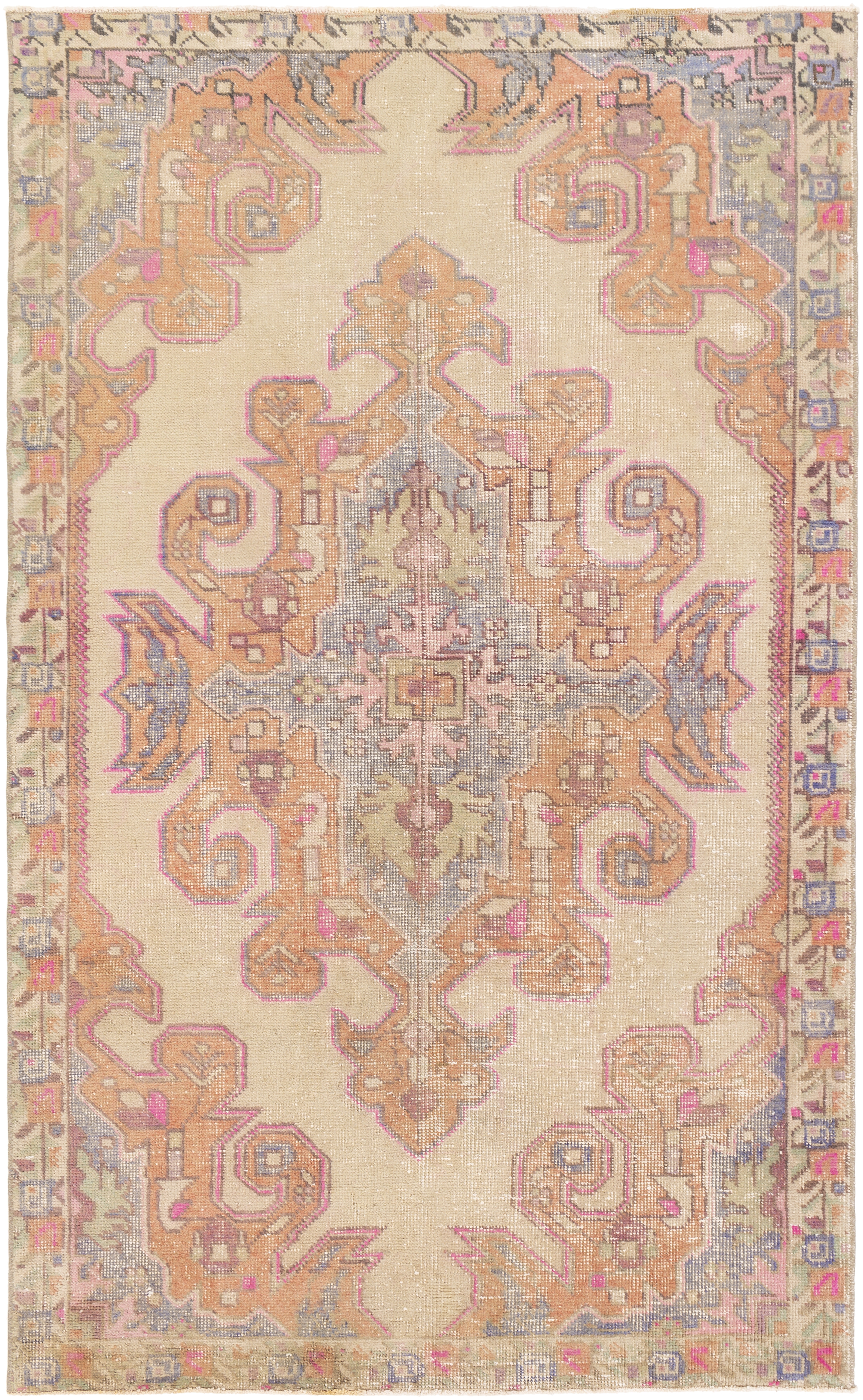 Antique One of a Kind  Indoor 4'3" x 7' Handmade Rug - Image 0