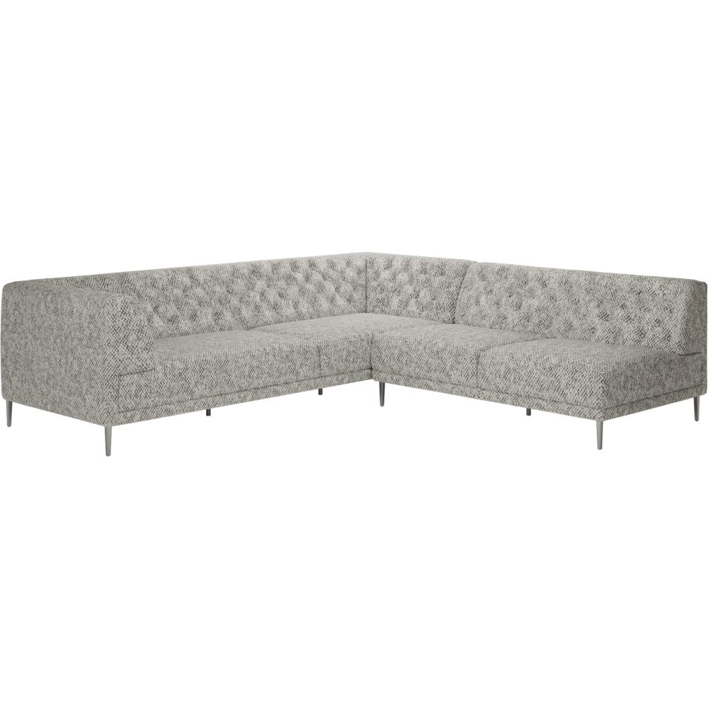 Savile Tufted Sectional Sofa Bloce Grey - Image 0