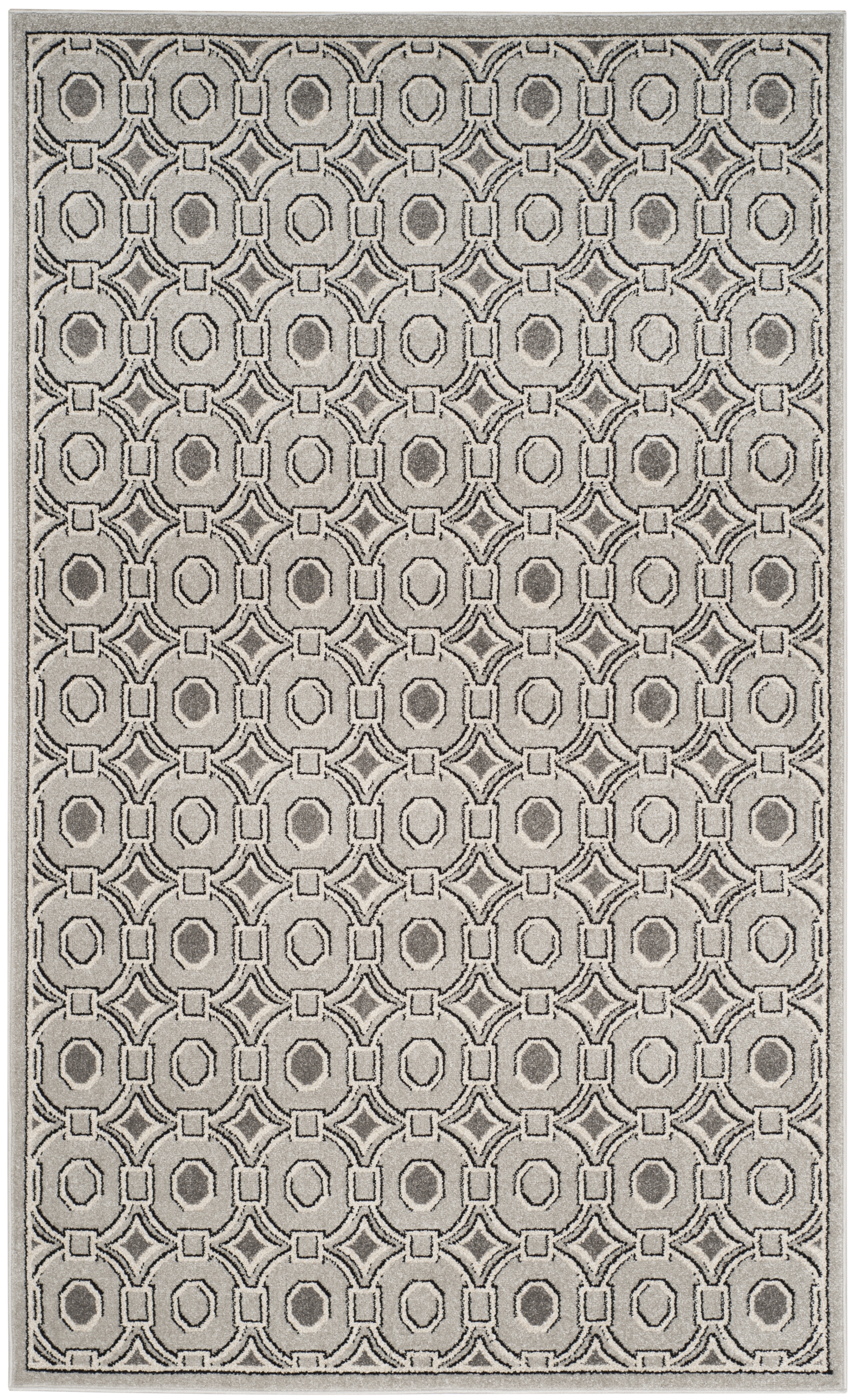 Arlo Home Indoor/Outdoor Woven Area Rug, AMT431B, Light Grey/Ivory,  5' X 8' - Image 0
