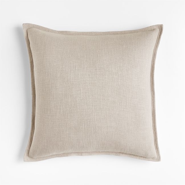 Light Grey 20"x20" Laundered Linen Throw Pillow Cover - Image 0