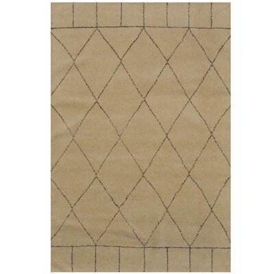 One-of-a-Kind Kemmer Hand-Knotted Moroccan Tan 5'4" x 8' Wool Area Rug - Image 0