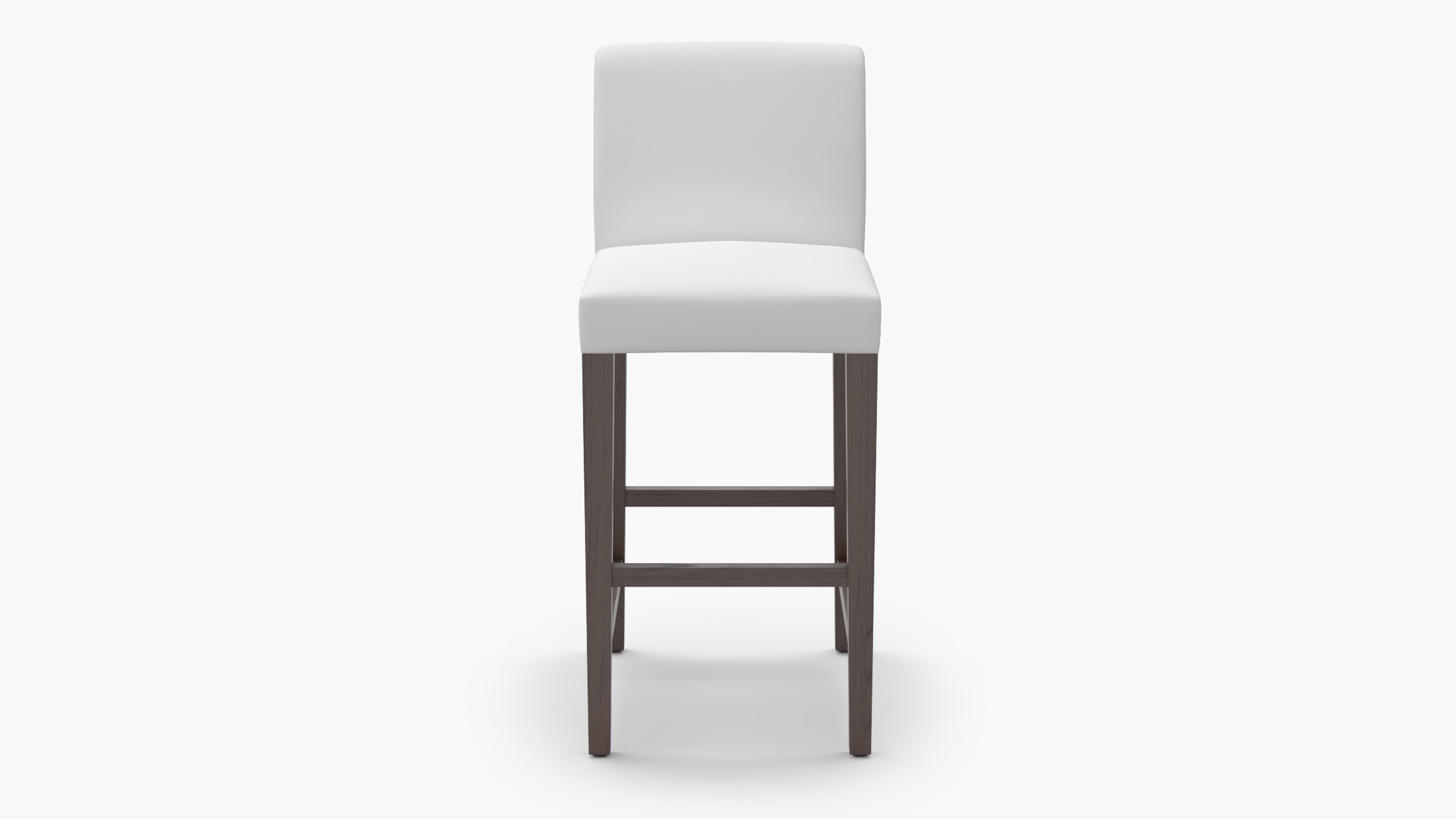 Signature Dining Bar Stool, White Twill, Espresso Square Tapered Leg - Image 0