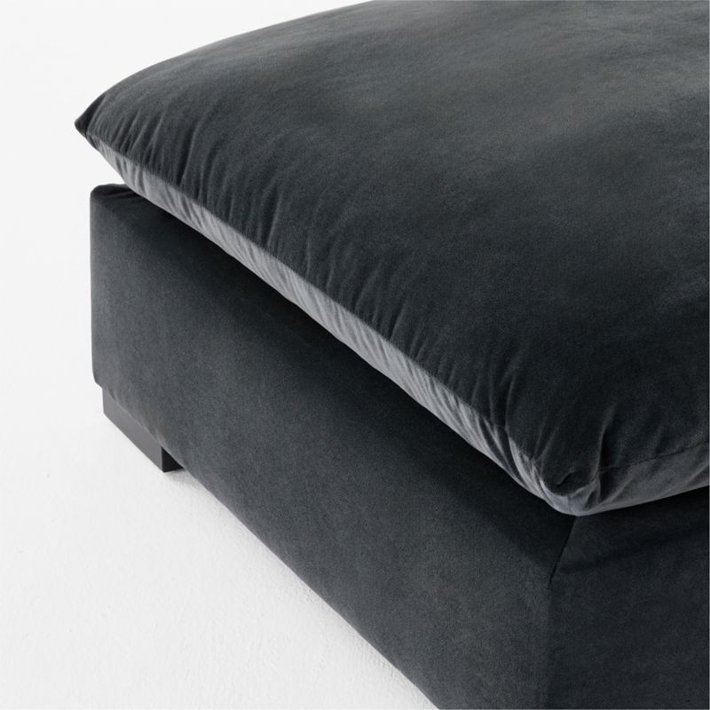 Deseo Charcoal Grey Performance Velvet Standard Depth Ottoman - Image 4