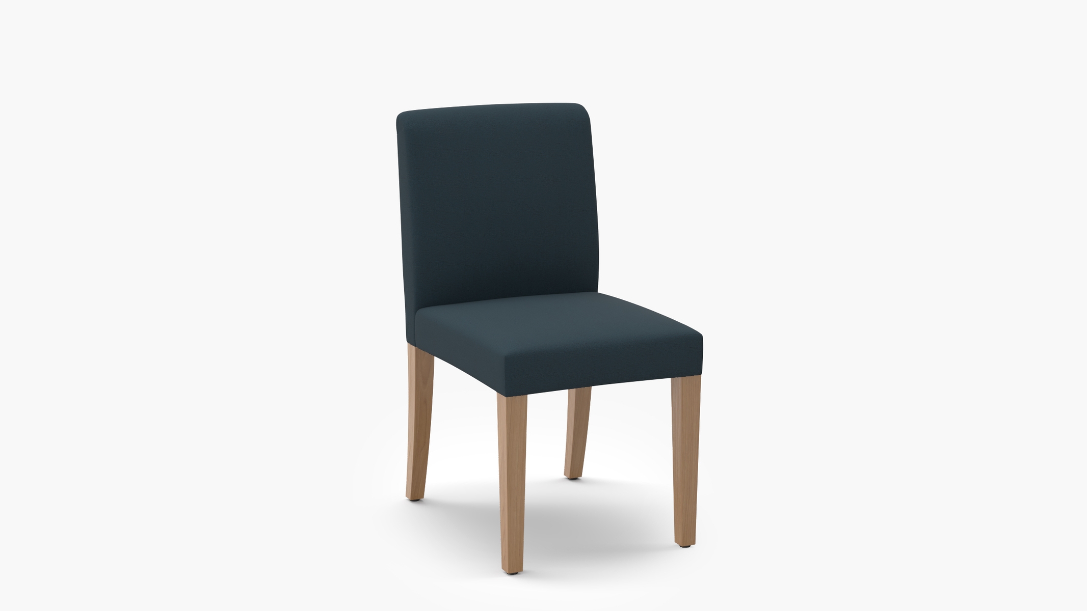Signature Dining Chair, Navy Everyday Linen, Natural Square Tapered Leg - Image 1