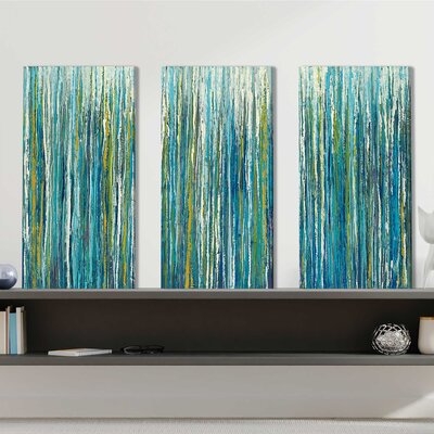 "Greencicles" 3 Piece Graphic Print Set On Canvas_2349 - Image 0