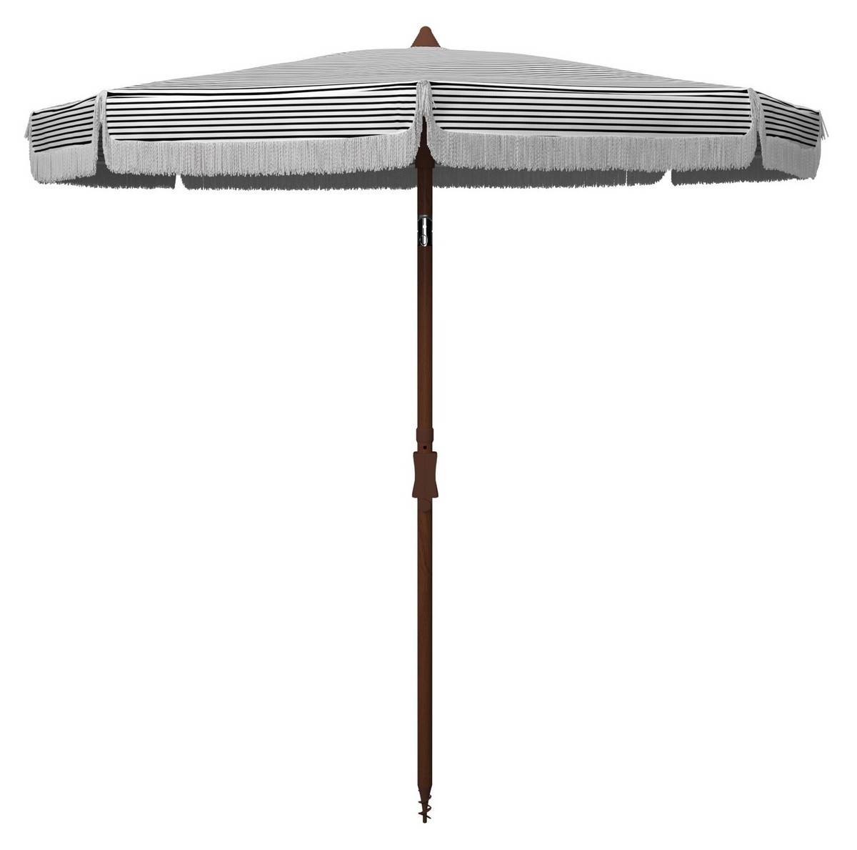 Copen 6.5' Beach Umbrella - Black/White - Safavieh - Image 0