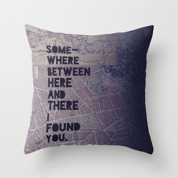 Here & There Couch Throw Pillow by Leah Flores - Cover (16" x 16") with pillow insert - Indoor Pillow - Image 0