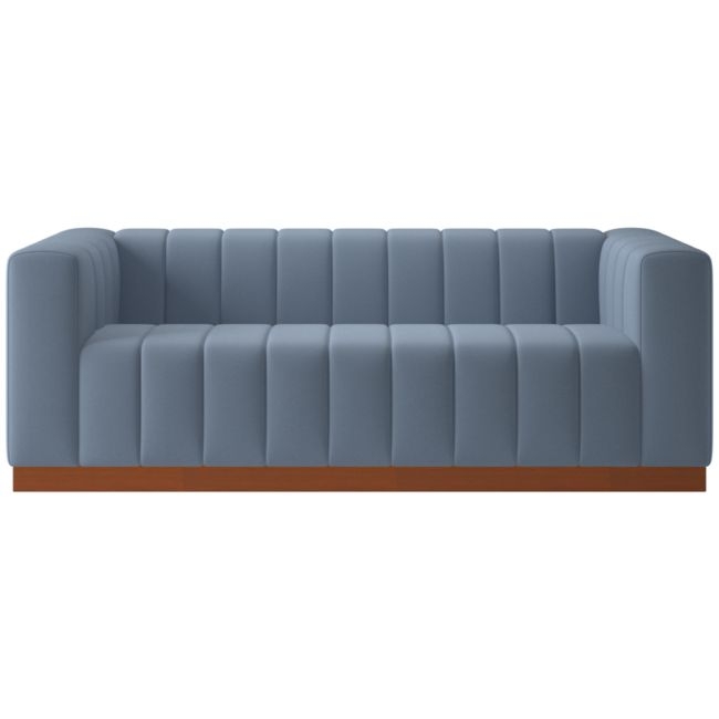 Forte 81" Luca Azure Sofa with Walnut Base - Image 0