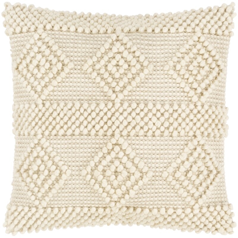 Global 0.2'' Throw Pillow Cover Color: Ivory/White - Image 0