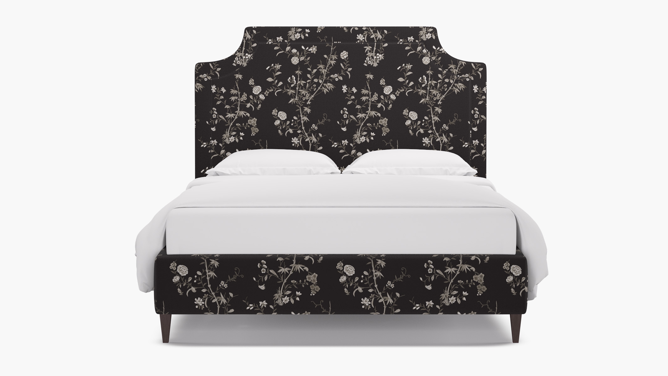Deco Bed, Black Bamboo Garden, Espresso Square Tapered Leg, Twin - Image 0