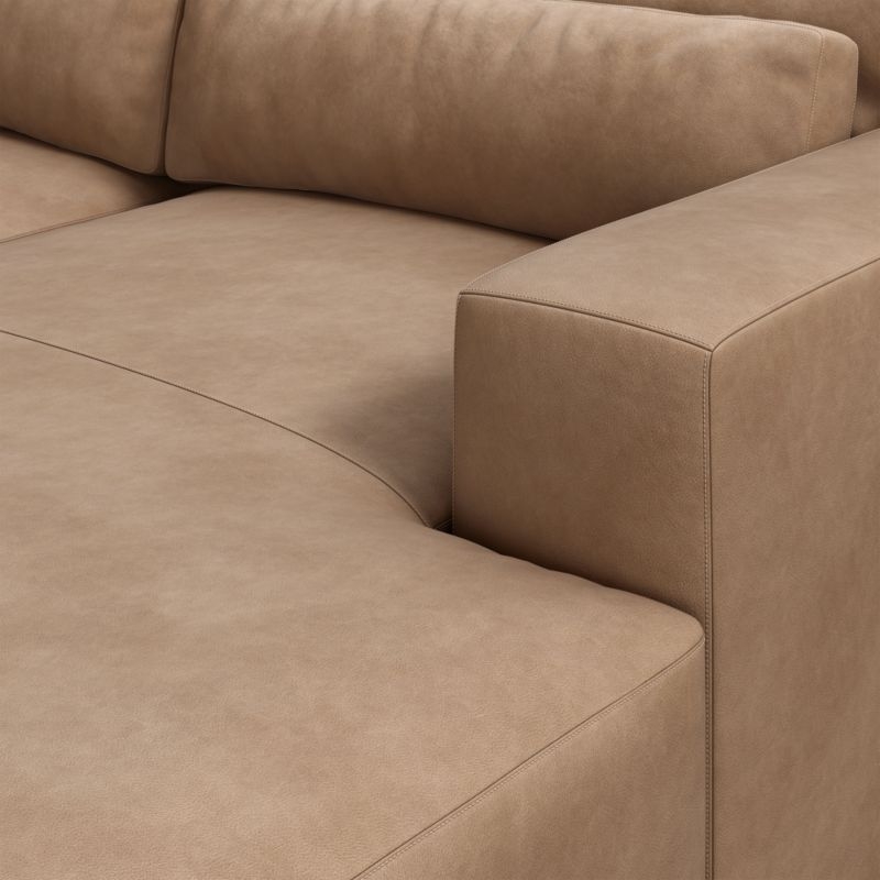 Retreat Leather Right-Arm Chaise Lounge Sectional Piece - Image 1