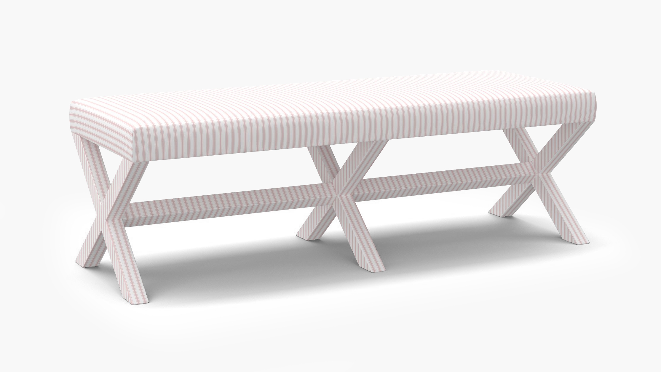 Double X Bench, Pink Classic Ticking Stripe - Image 1