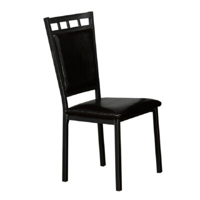 Dining Chair Made Gun Metal And Black Pu Seat - Image 0