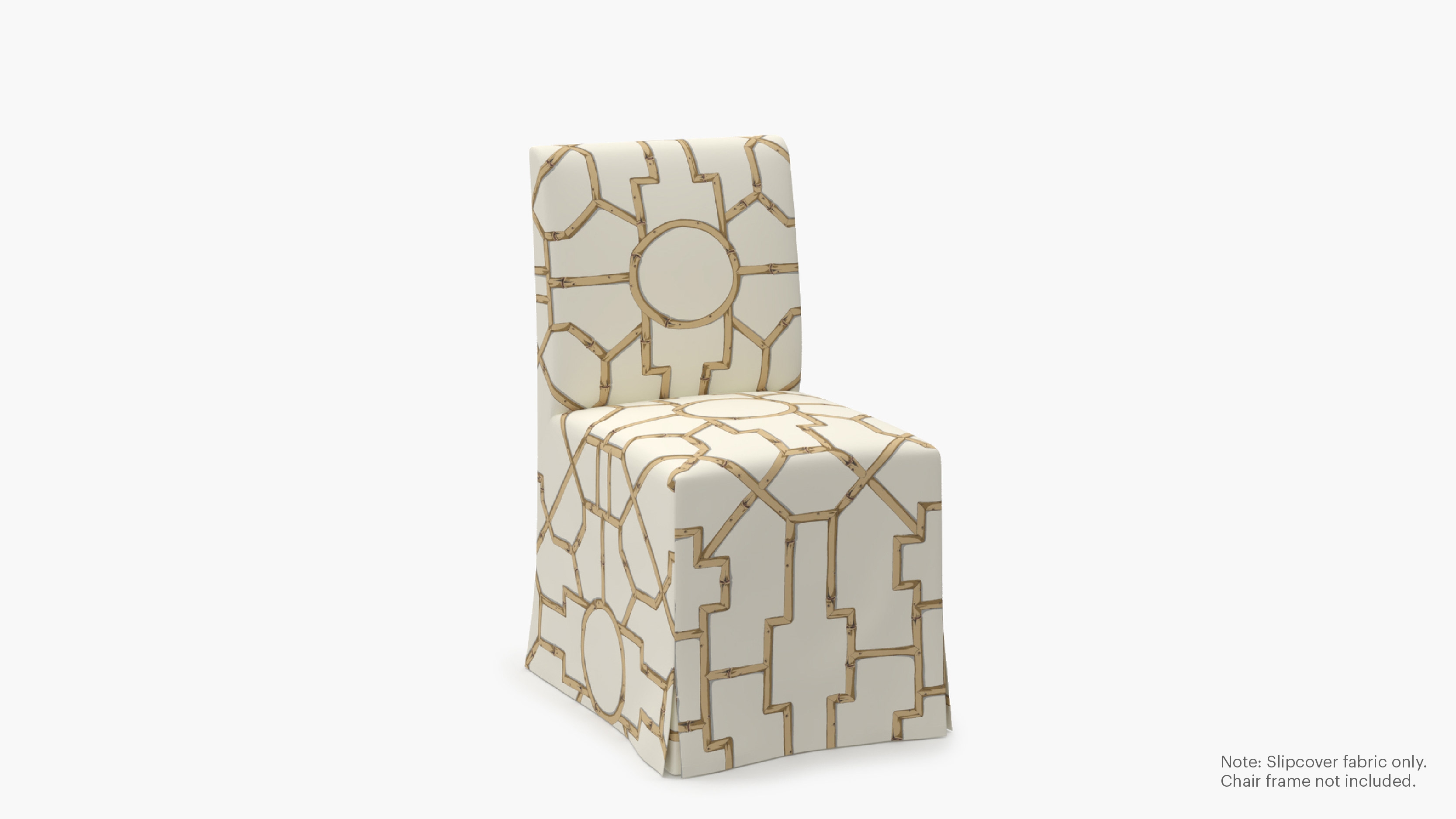 Slipcovered Signature Dining Chair - Cover Only, Tan Baldwin Bamboo - Image 1