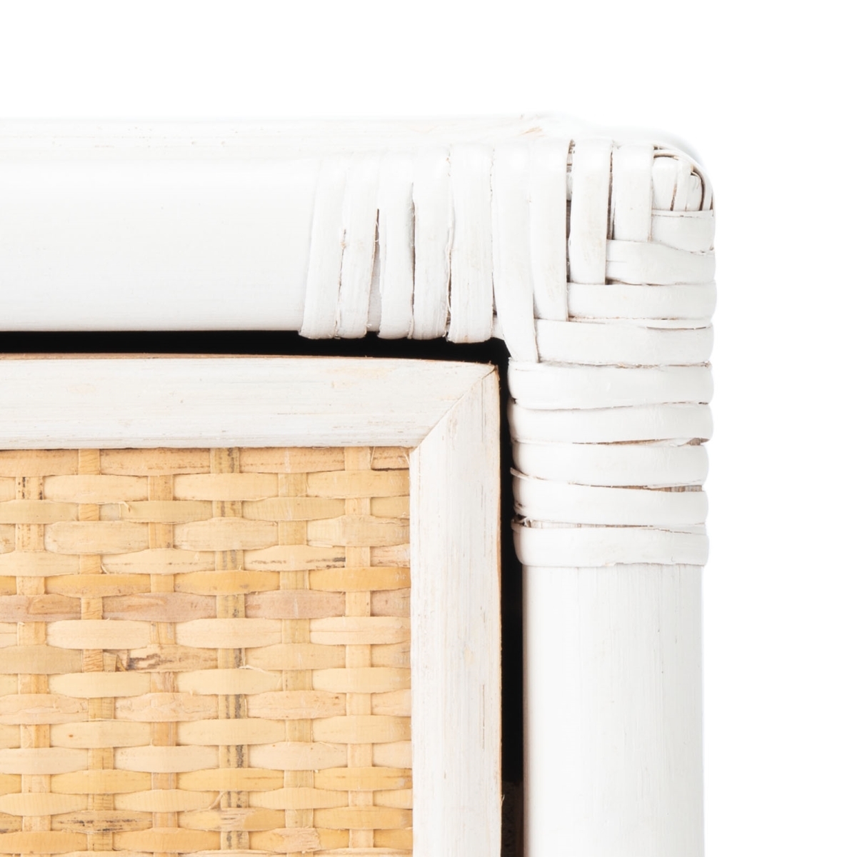 Bali 1 Drawer 1 Shelf Nightstand - White / Natural - Safavieh - Image 2