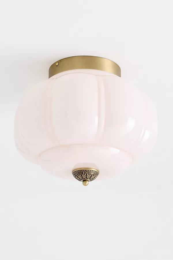 The Eloise Scallop Milk Glass Flush Mount Ceiling Light - Image 0