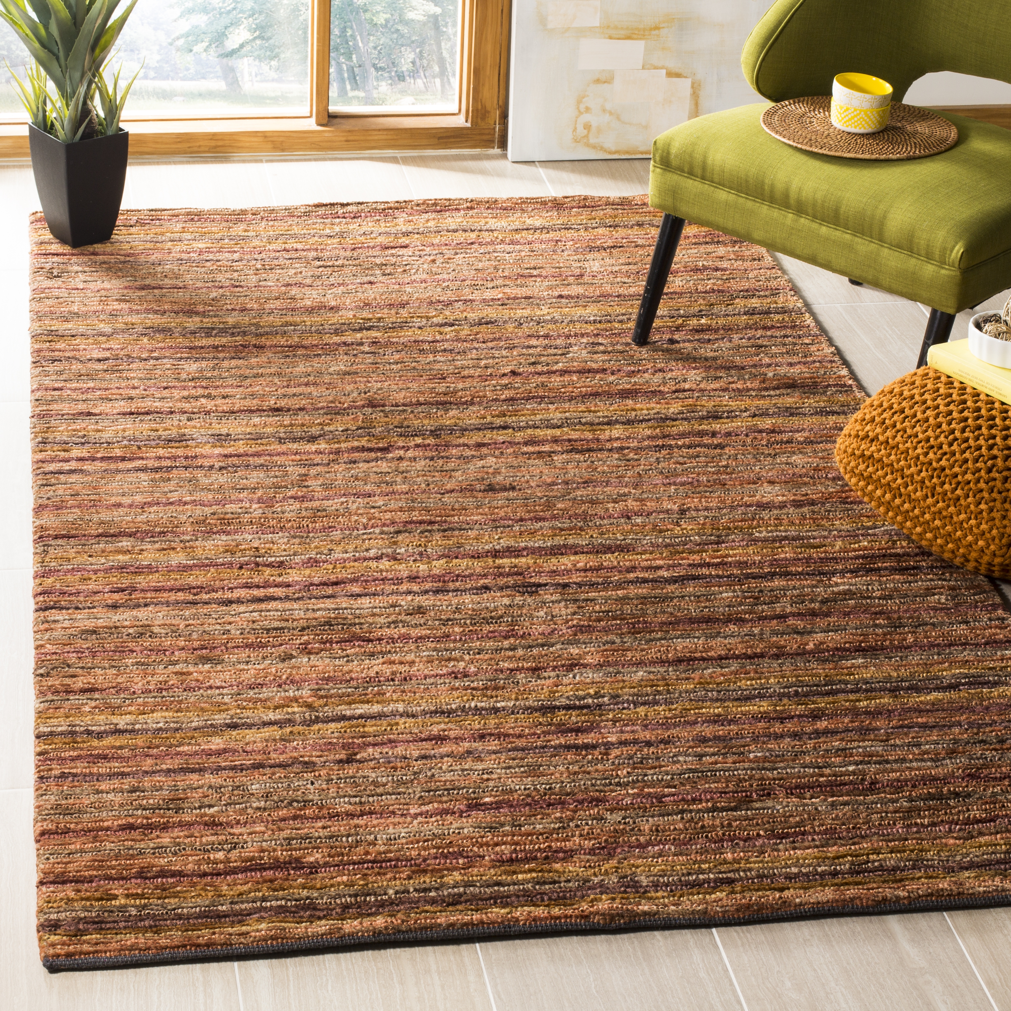 Arlo Home Woven Area Rug, ORG212A, Red/Multi,  4' X 6' - Image 1