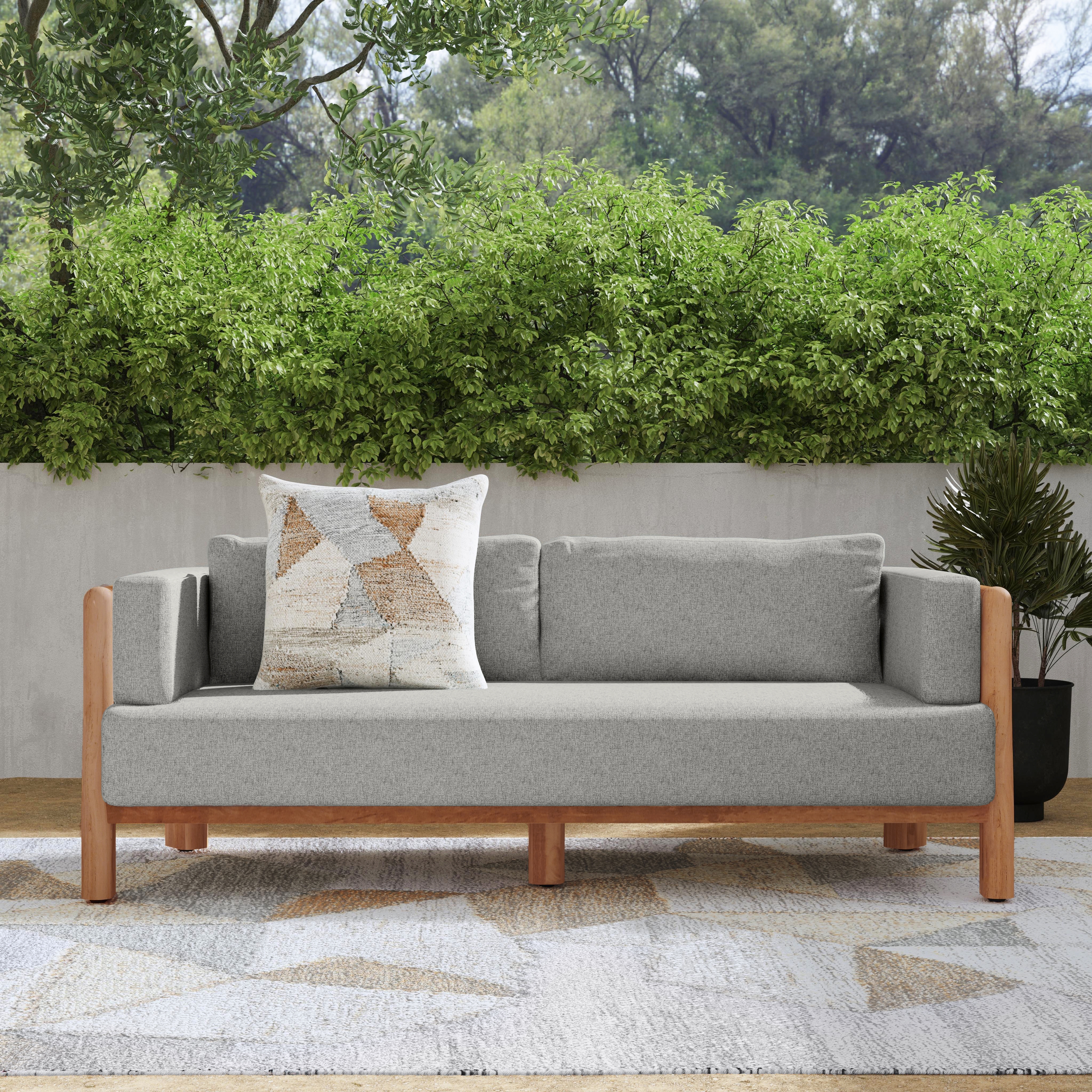 Aston 82" Outdoor Sofa Natural/Gray - Image 6