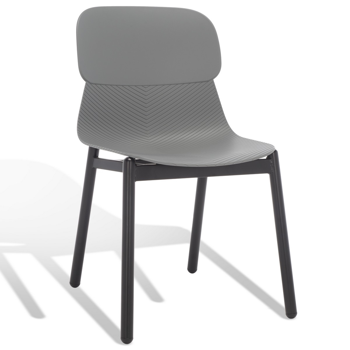 Abbie Molded Plastic Dining Chair - Grey/Black - Image 6